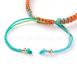 Fabrication de bracelets en cordon tressé en polyester réglable&nbsp;AJEW-JB00859-05