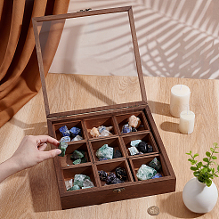 1 scatola regalo in legno staccabile con 9 griglie&nbsp;AJEW-PH0010-33