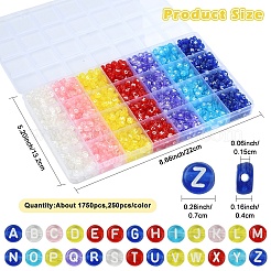 1750pcs 7 Farben transparente Acrylperlen&nbsp;TACR-YW0002-47