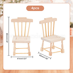 Mini chaises en bois&nbsp;DJEW-WH0042-03A