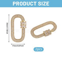 2 Stück Messing Micro Pave Zirkonia Schraubkarabiner Verschluss Charms&nbsp;FIND-CA0010-98