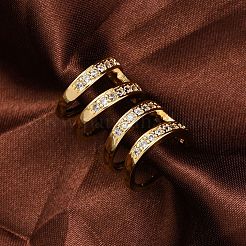 Orecchini a polsino da donna con micro pavé di zirconi trasparenti in ottone placcato a cremagliera&nbsp;EJEW-C125-24A-G