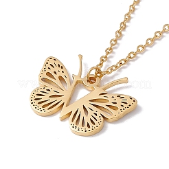 Lettre initiale avec collier pendentif papillon&nbsp;NJEW-C026-01G-V