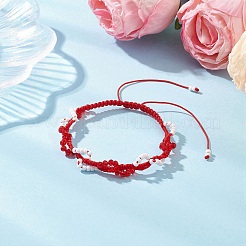Braccialetti di perline intrecciate con semi di vetro per donna&nbsp;BJEW-MZ00215