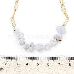 Colliers de perles en agate bleue naturelle&nbsp;NJEW-C070-04G-03
