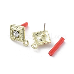 Aleación dorada chapada en estante con fornituras de aretes de rhinestone&nbsp;EJEW-B036-02G-13