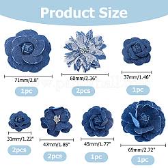 10 pz 7 stili fiore denim per vestiti accessori per indumenti decorativi&nbsp;DIY-HS0001-82B