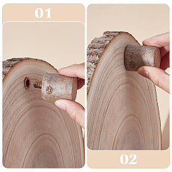 Étagère ronde en bois pour pots de fleurs&nbsp;AJEW-WH0596-215