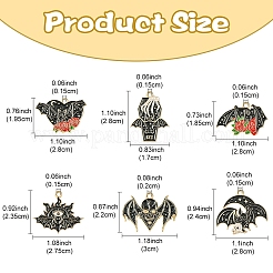 24pcs 6 Arten Halloween-Legierungs-Emaille-Anhänger&nbsp;ENAM-YW0005-11