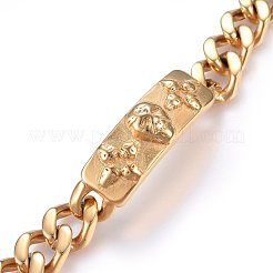 Pulseras de eslabones de acero inoxidable 304 con revestimiento iónico (IP)&nbsp;BJEW-L631-19G