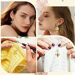 Marcadores de punto de bloqueo de abeja y flor&nbsp;HJEW-SC0001-34