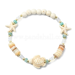 Dehnbare Armbänder aus natürlichen Süßwassermuscheln&nbsp;BJEW-JB13810