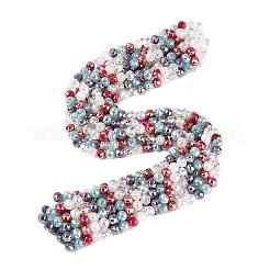 Colliers de perles en imitation jade électroplaquées&nbsp;EGLA-Q135-8MM-A10
