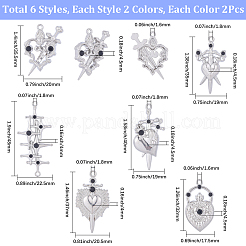 Fascini del connettore del rhinestone della lega di 24pcs 6 stili&nbsp;FIND-SC0022-22