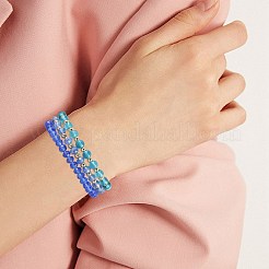 20 bracelet en perles de verre et de laiton&nbsp;BJEW-SW001599-02