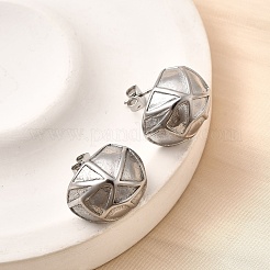 Pendientes de botón de acero inoxidable 304&nbsp;EJEW-F381-01A-P