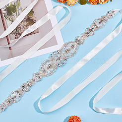 Blume voller Kristall Strass handgefertigte Brautgürtel für Brautkleider&nbsp;AJEW-WH20006-233B-02