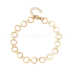 Bracelets à maillons annulaires en acier inoxydable 304&nbsp;BJEW-P373-02B-G