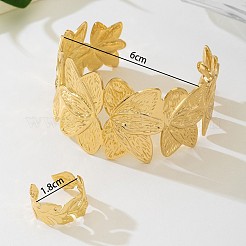 Manschettenarmband- und Manschettenring-Sets aus Blumenlegierung&nbsp;FS-WGC74E4-01