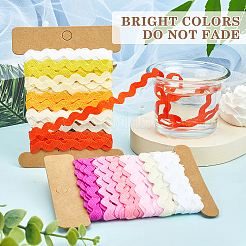 4 carte 2 styles de ruban de bordure à franges ondulées en polyester&nbsp;DIY-GF0009-48G