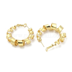 Aretes de aro forrados en latón&nbsp;EJEW-M260-05G