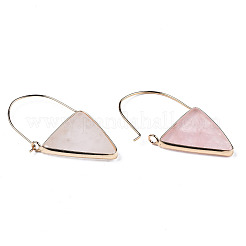 Orecchini a cerchio pendenti con triangolo in quarzo rosa naturale&nbsp;G-S359-363I