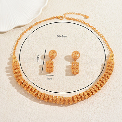 Vintage-Sets mit Ohrringen und Halsketten aus Legierung mit Blumenmuster für Damen&nbsp;CD6749