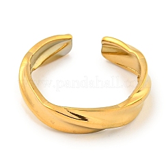 Ionenplattierung (IP) Twist 304 Edelstahl offene Manschette Fingerringe für Unisex&nbsp;RJEW-P114-07G