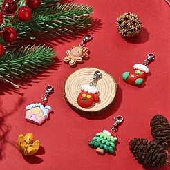 Décoration pendentif en résine sur le thème de Noël&nbsp;HJEW-JM01133
