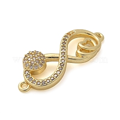 Messing Micro Pave klare Zirkonia Herz Infinity Verbinder Charms&nbsp;KK-M319-10G