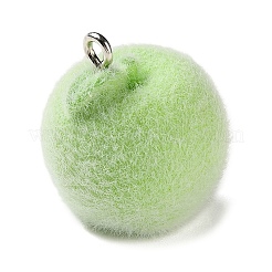 Pendentifs en résine opaque floquée à motif de fruits&nbsp;LS-RESI-D017-04B-P