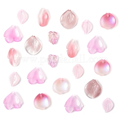 120 Stück 6 Stile Herbst Thema zweifarbige transparente Glasanhänger&nbsp;GLAA-FS0002-23