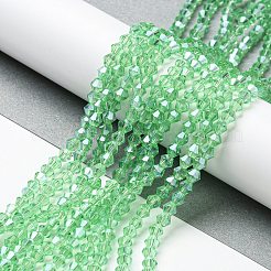 Transparentes perles de verre de galvanoplastie brins&nbsp;GLAA-F029-3mm-C24