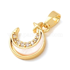 Breloques en laiton zircon cubique transparent&nbsp;CU-CBA2C2D-10G
