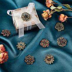 8 stücke 8 stil strass blume sicherheitsnadel brosche&nbsp;JEWB-PH0001-24