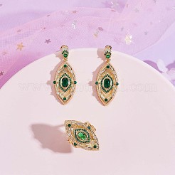 Verstellbare Ringe mit grünem Zirkonia-Bösem-Blick&nbsp;JR925A