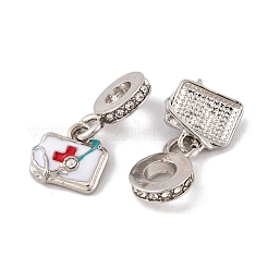 Zahnstangenüberzuglegierungs-Kristallrhinestone-europäische baumelnde Charme&nbsp;FIND-C055-24P