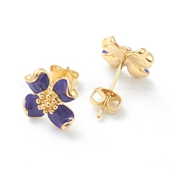 Boucles d'oreille en laiton émaillé&nbsp;EJEW-J101-22G-02