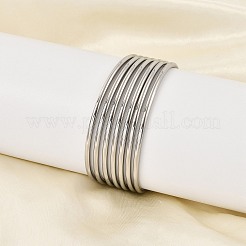 7 Stück schlichte Armreif-Sets aus 201 Edelstahl für Damen&nbsp;BJEW-L664-022C-P02