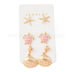 Ensembles de boucles d'oreilles à clous en alliage océan&nbsp;AL-H003-01A-G