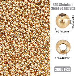 2000 Stück 304 Edelstahlperlen&nbsp;STAS-CN0001-68