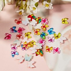 100 pièces 10 couleurs cabochons de strass en résine à dos plat transparent&nbsp;CRES-SZ0001-04
