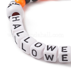 Braccialetti elasticizzati con perline acriliche a tema halloween&nbsp;BJEW-JB09193-01