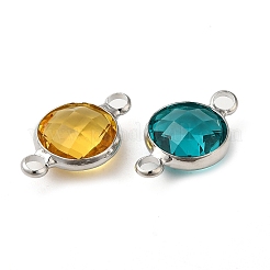 Ciondoli per connettori in vetro sfaccettato con pavé in ottone&nbsp;FIND-Z020-01P