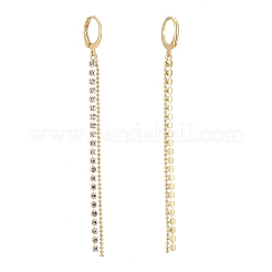 Orecchini in nappa con catena a tazza con strass in ottone&nbsp;EJEW-JE04336