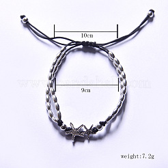Cavigliere regolabili intrecciate con cordino cerato e perline in resina di animali marini per donna&nbsp;FS-WGAFAB4-02