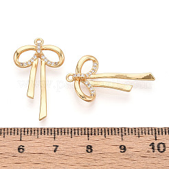 Messing micro pave klare zirkonia anhänger&nbsp;KK-T078-08G-01