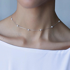 Collana di perline in argento s925 con ciondolo geometrico&nbsp;DH9261