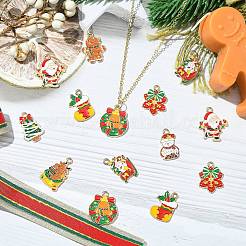 40 pièces 10 styles pendentifs en émail en alliage de noël&nbsp;FIND-CJ0003-32