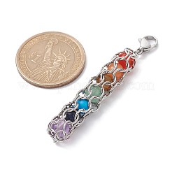Chakra-Beutelanhänger aus natürlichem Edelstein als Dekoration&nbsp;HJEW-JM01611-01